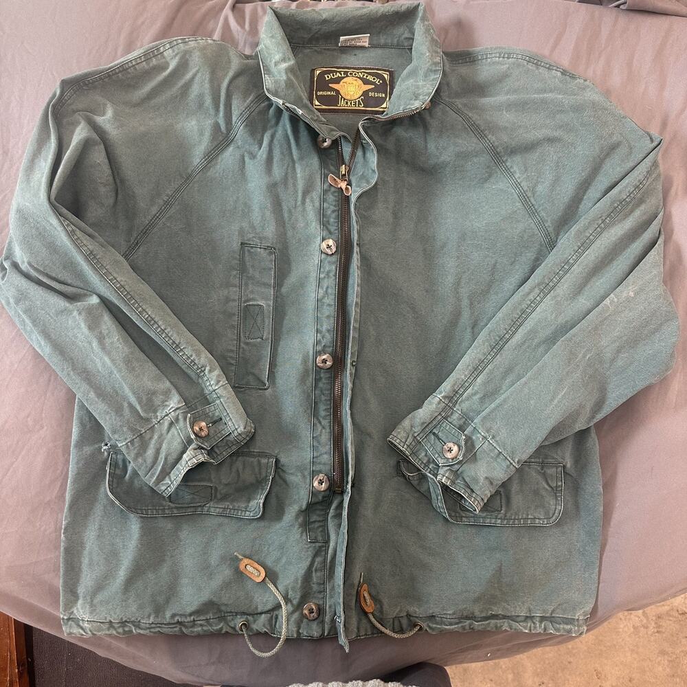 VTG 80/90s Dual Control Forest Green Cotton Utilitarian Work Jacket Men's Large